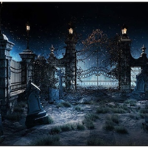 Graveyard Halloween Backdrops for Photography Halloween Cemetery Backdrop Scary Halloween Party Background Horror Night Fairy Pumpkin W*H