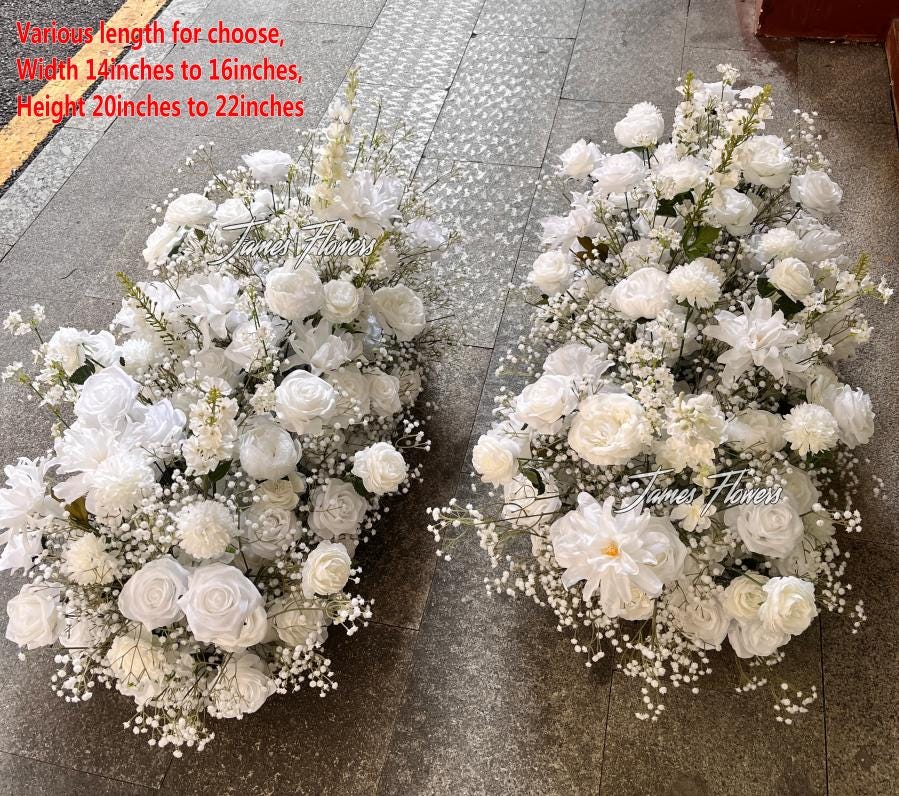 White Hydrangea Wedding Aisle Decor: Floral Row Runner - Etsy