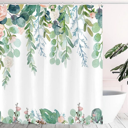 Tropical Greenery Leaves Plant Shower Curtain Waterproof - Etsy