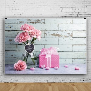 Glücklicher Muttertag Fotografie Kulissen, Holzwand Rosa Nelke Hintergrund Familie Urlaub Portrait Shooting Hintergrund Banner Liebe Mama