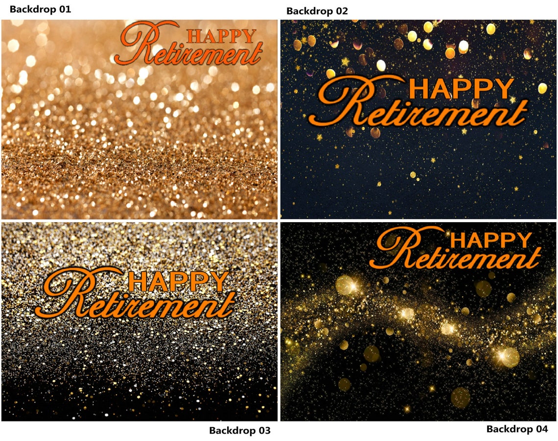 Gold Retirement Party Backdrop Glitter Congratulation Etsy