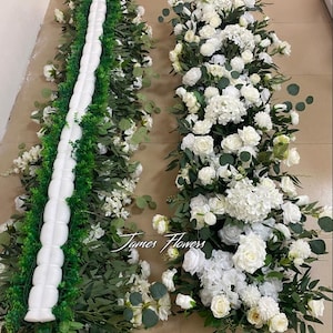 White Wedding Flower Garland, Floral Arch,Aisle Runner, Altar Decor, Floral Arch Arrangement, Stair Flowers, Ground Flower for Wedding Decor