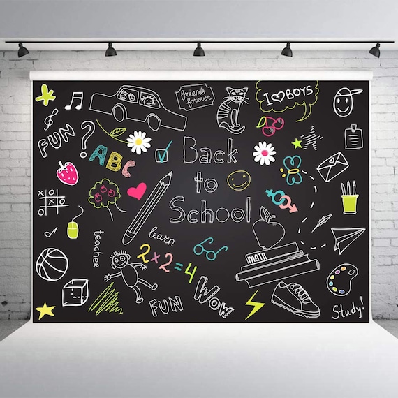 Back to School Chalkboard Pencils Photoshoot Backdrop