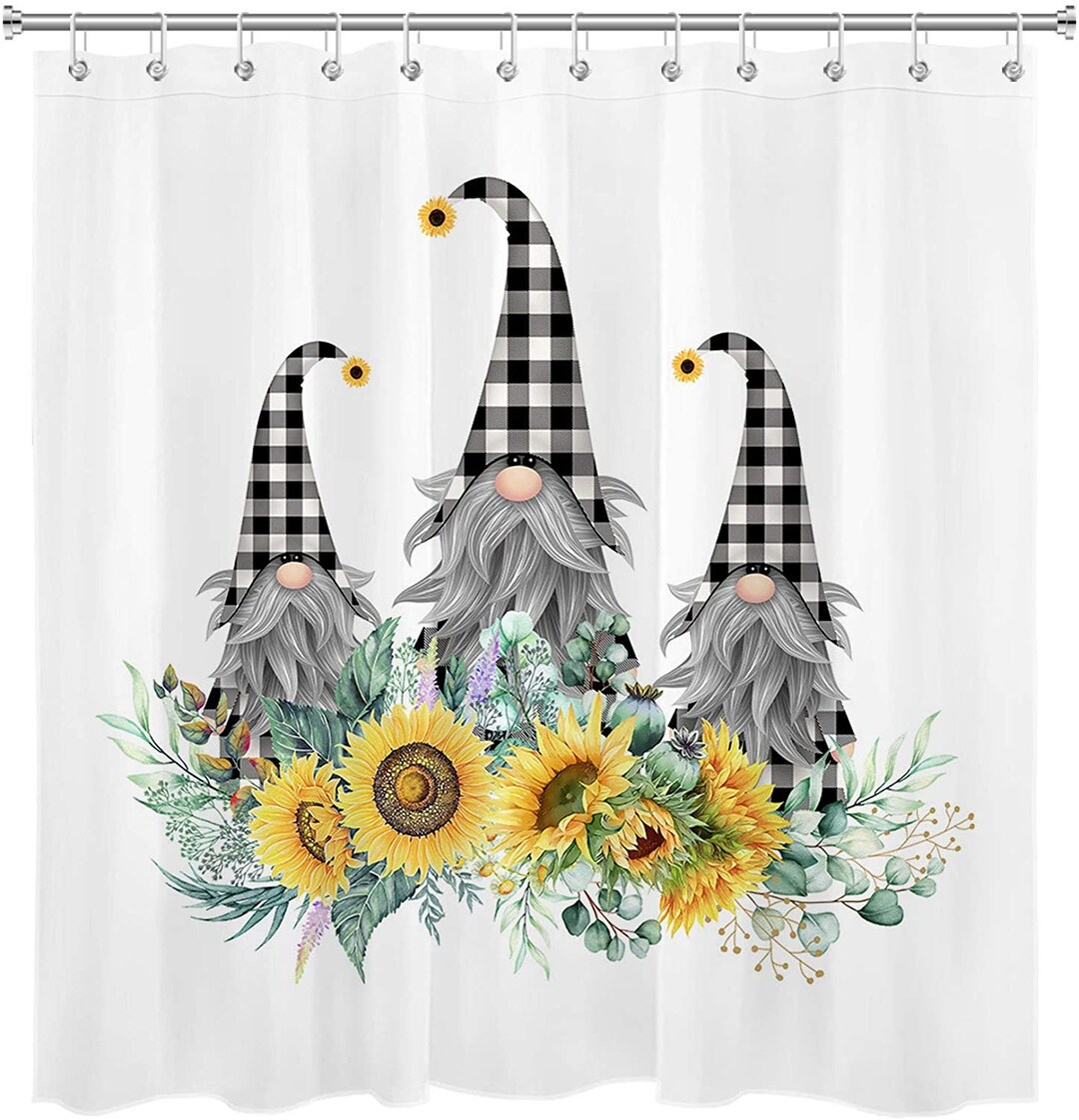 Sunflowers Waterproof Polyester Shower Curtain And Hooks 120x180 Cm 格安販売の
