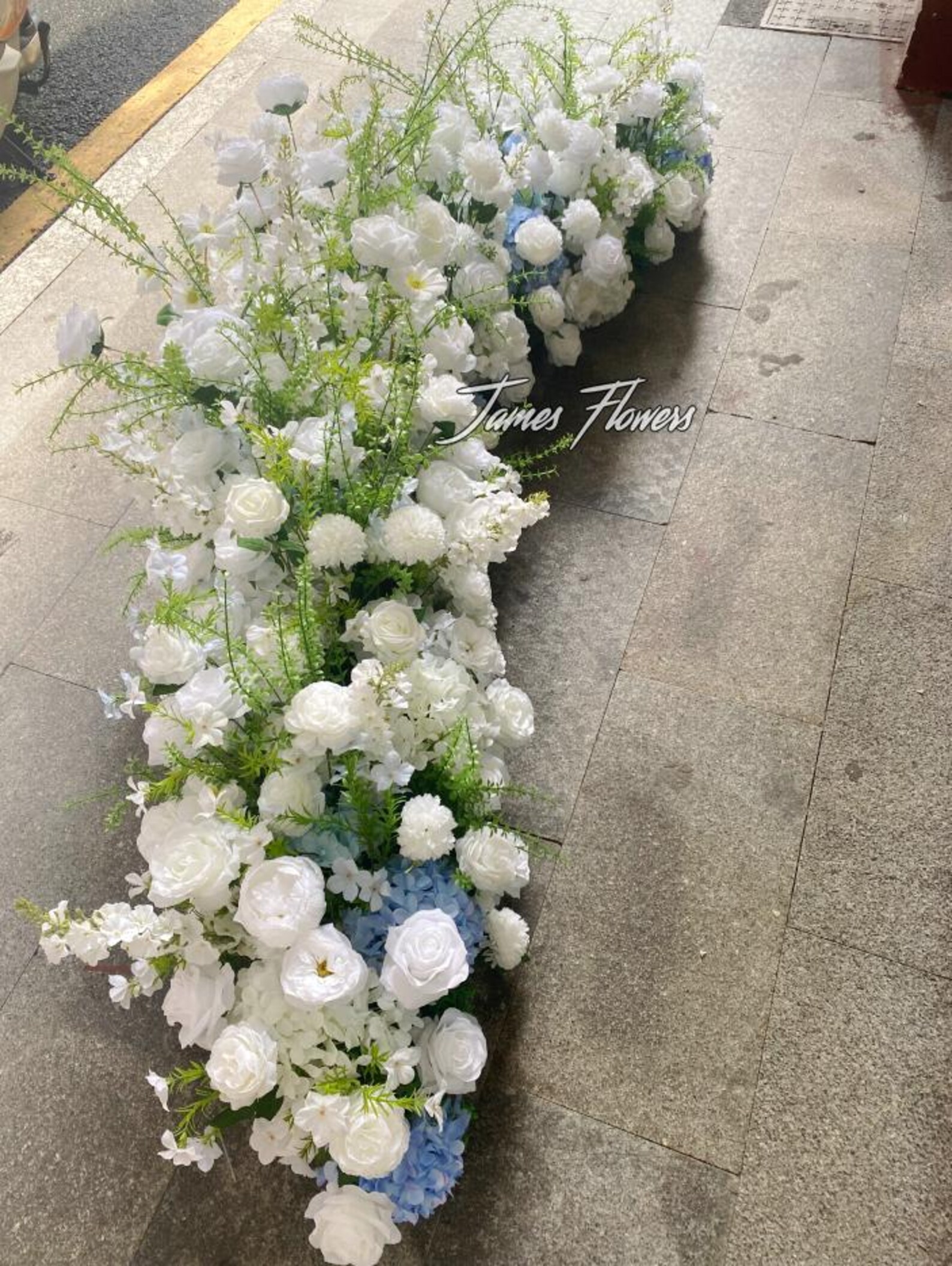White Hydrangea Wedding Aisle Decor: Floral Row Runner - Etsy
