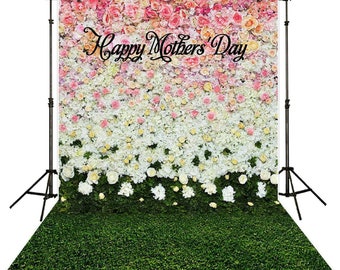 Style A Blulu Happy Mothers Day Banner and We Love Mom Banner Garland for Mothers Day Decorations Photo Prop Photo Booth Backdrop