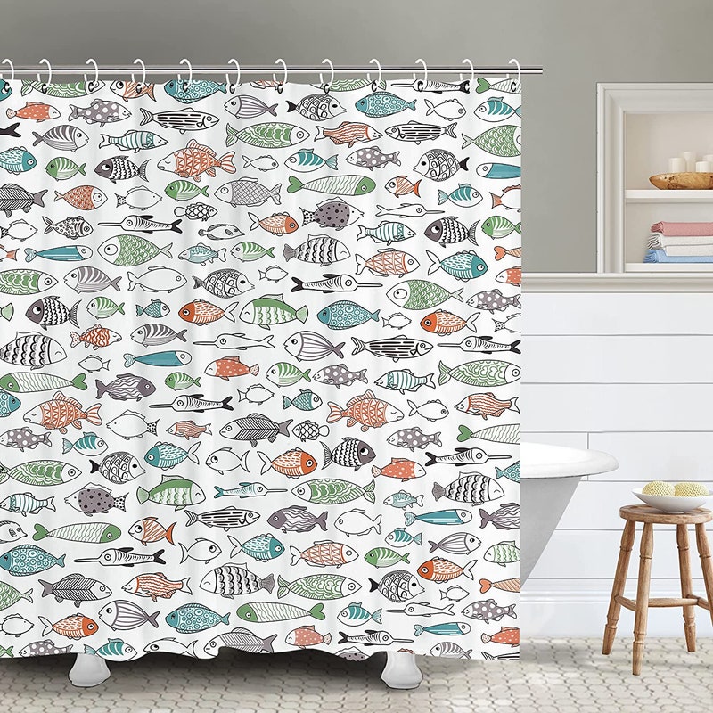 Fish Shower Curtain - Etsy
