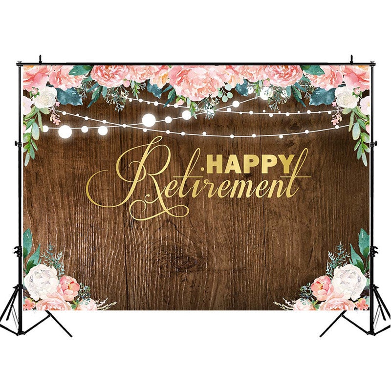 Wood Wall Floral Happy Retirement Photography Backdrops Pink Etsy