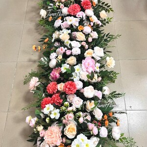 Blush Pink Rose Floral Garland for Wedding Arch, Elegant Table Runner, Centerpiece Décor, Flower Arrangement for Aisle, Reception