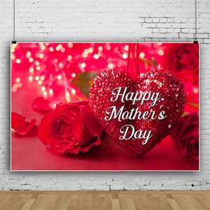 Glücklicher Muttertag Hintergrund, Rosenblumen Muttertag Hintergrund Mutter Geschenke für Innen Haus Haus Dekor Partyzubehör Fotografie Hintergrund