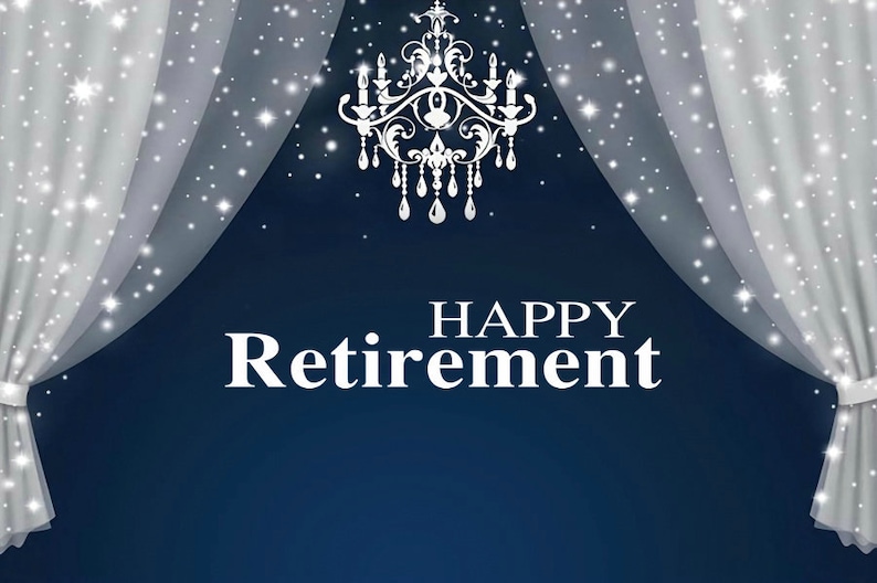 Gold Retirement Party Backdrop Glitter Congratulation Etsy