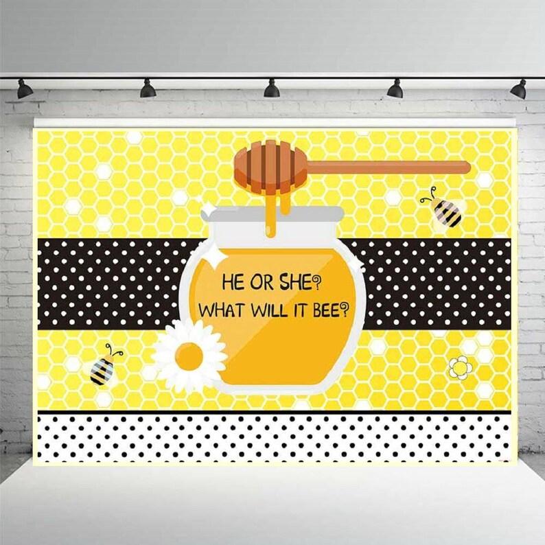 Party Supplies Party Decor Yellow Bee Day Photography Vinyl Backdrops Kids Birthday Party Decor Gender Reveal He Or She Bee Background Studio Props What Will It Bee