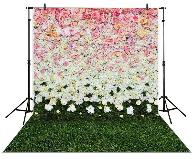 Photography Backdrop Baby Shower Blossom Flower Wall Lawn Etsy