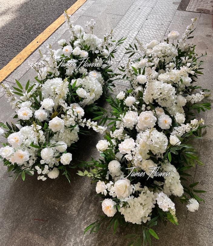White Hydrangea Wedding Aisle Decor: Floral Row Runner - Etsy