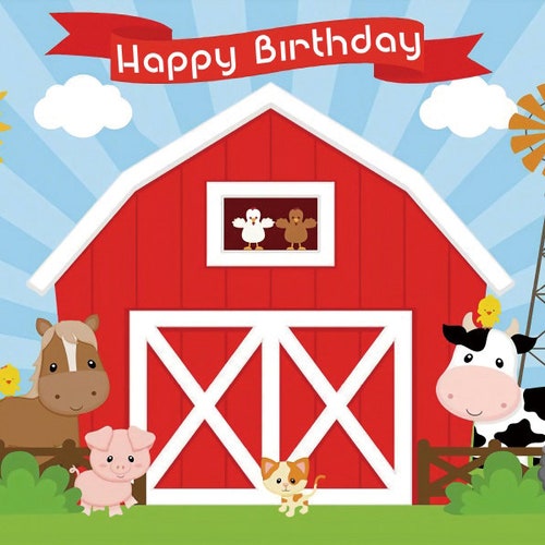 Cartoon Farm Animals Photography Backdrop Red Barn Barnyard - Etsy Cartoon Farm Animals Photography Backdrop Red Barn Barnyard - Etsy