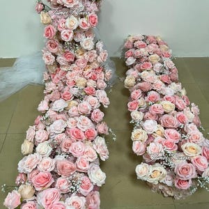 Blush Pink Wedding Flower Arrangement Aisle Flowers Ground Arches Stair Florals, Ground Flowers for Wedding Decor flowers Bridal Shower