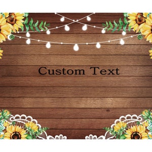 Sunflowers Brown Wood Backdrop Wooden Floor Photography Background Flower Baby Shower Birthday Party Decorations Photo Booth Props Banner