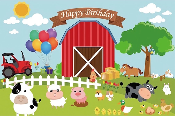 Sfondo fotografico animali da fattoria Sfondo fattoria, Compleanno fattoria,  Festa in fattoria, Sfondo in vinile personalizzato per festa di compleanno  per la festa del neonato -  Italia