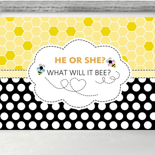 What Will It Bee He Or She Gender Reveal Photography Backdrop Etsy