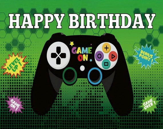 Level 13 Video Game Happy Birthday Backdrop Banner Party Decor