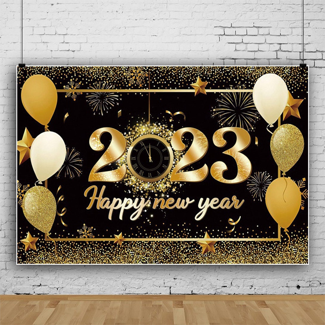 Happy New Year 2023 Photo Backdrop Happy New Year Decorations 2023
