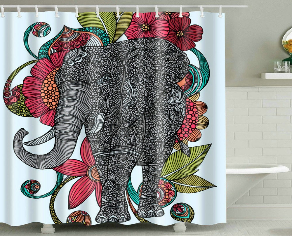 Lustiger Spaß-Entwurf Elefant Schmaler Duschvorhang 