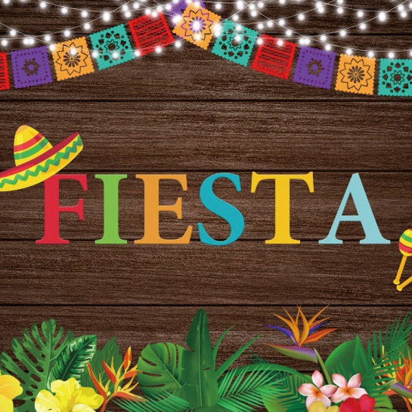 Mexican Fiesta Backdrop Vintage Wood Fiesta Party Sprinkles Vinyl Background Mexican Banner Bright Lights Fiesta Party Backdrop Studio Props