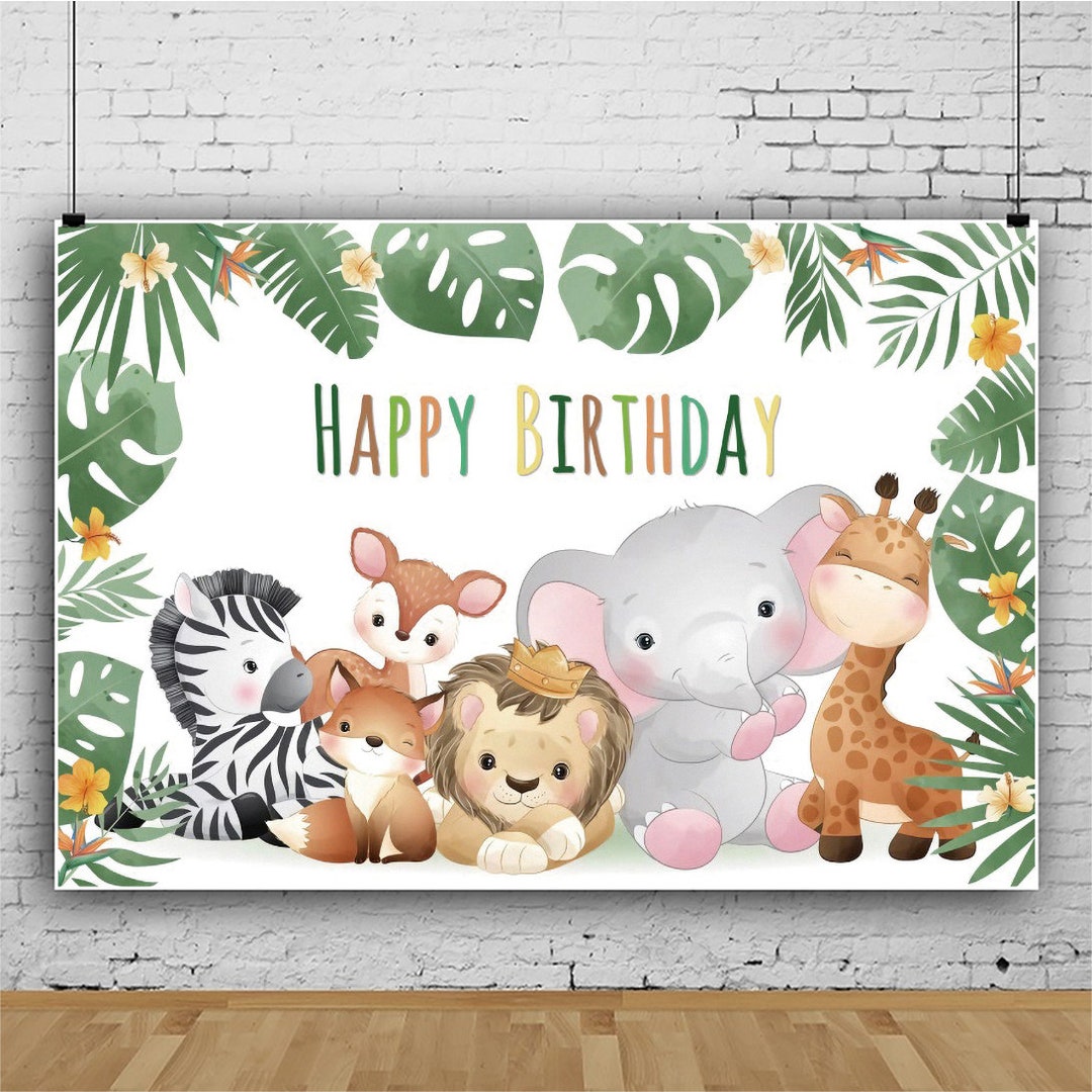 Jungle Safari Backdrop Animals Theme Newborn Photography - Etsy