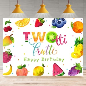 Twotti Frutti Birthday Backdrop Summer Fruit Photo Background Two-tti-Frutti Birthday Decoration Watermelon Pineapple Photography Backdrop