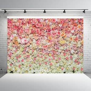 Sfondo per matrimonio con fiori di margherite, parete con fiori bianchi, decorazione per festa di compleanno per neonati, sfondo fotografico floreale, dimensioni personalizzate