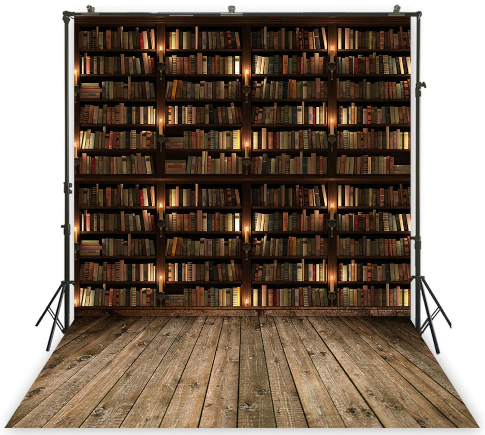 Study room Backdrop Bookcase Bookrack & Wooden Floor Vintage Etsy