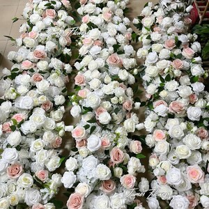 White Blush Pink Wedding Aisle Flowers Ground Arches Stair Florals Flower Arrangement Ground Flowers for Wedding Decor flowers Bridal Shower