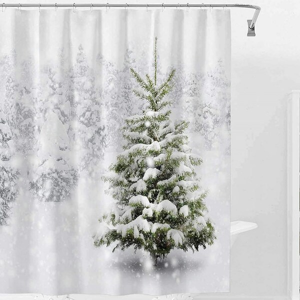 Christmas Shower Curtain Etsy