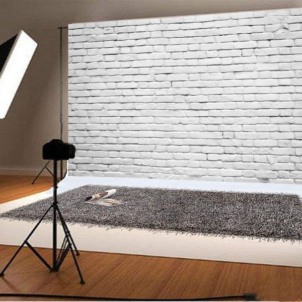 Retro White Brick Wall Backdrop Vinyl Brick Photography Background Party Banner Newborn Adult Portrait Video Shooting Studio Props,wallpaper