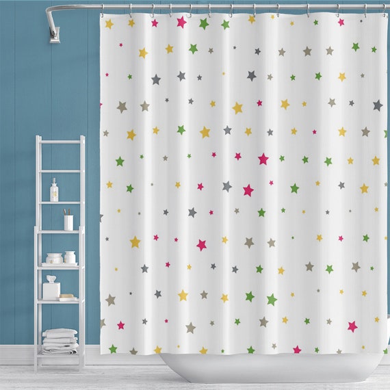 Cortina de ducha de tela dorada blanca con sol y luna, cortinas de baño  impermeables de galaxia mística, cortinas de baño modernas, abstractas