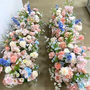 Faux Wedding Aisle Runner Flowers, Ground Arch Stair Florals, Flower ...