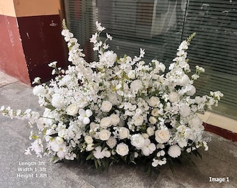 Artificial White Flower Arrangement, Faux Wedding Aisle Floral Runner