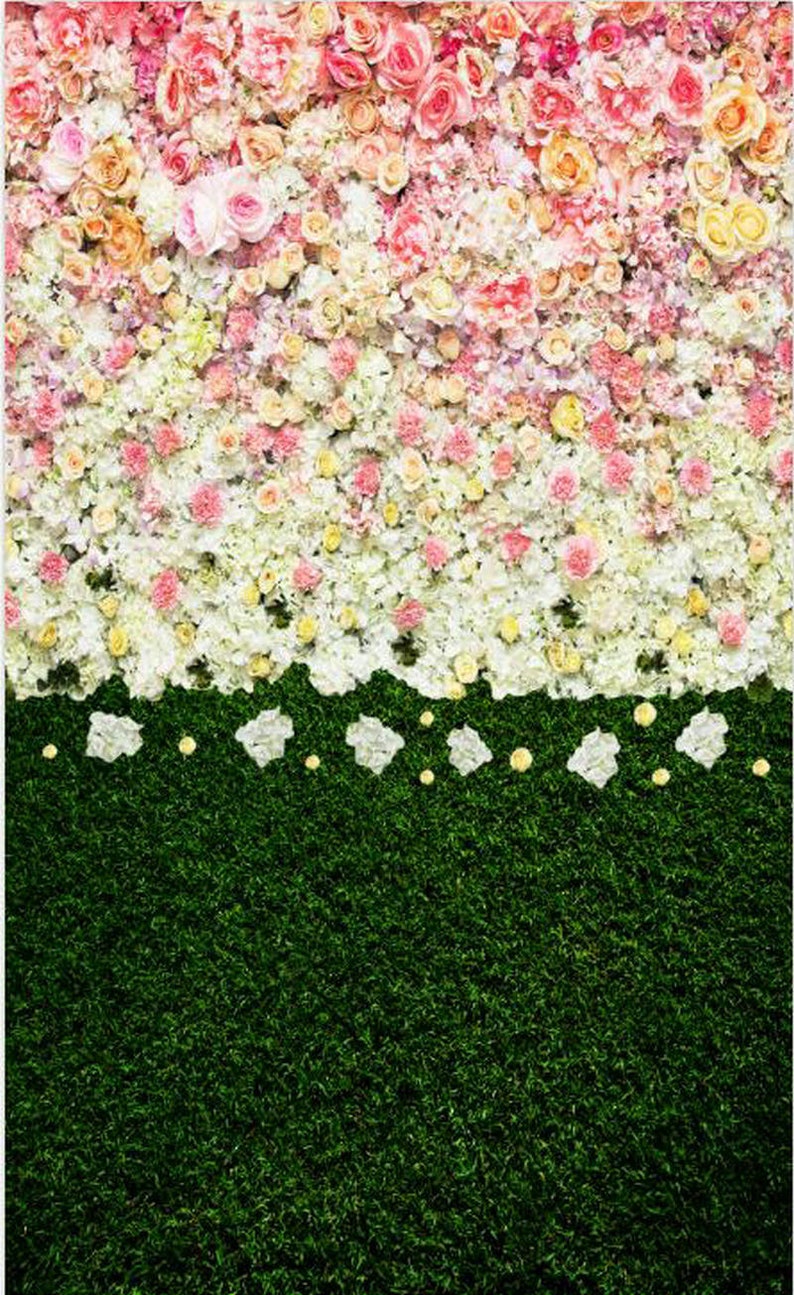 Photography Backdrop Baby Shower Blossom Flower Wall Lawn Etsy