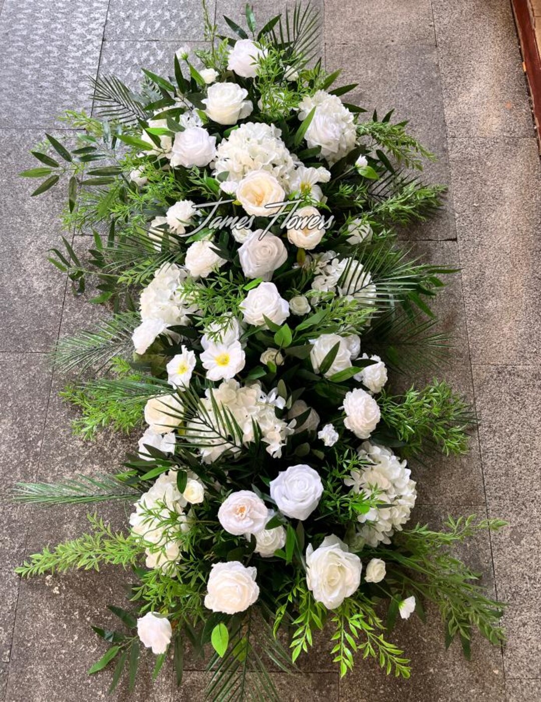 White Flower Table Runner, Wedding Floral Garland Archway Decor - Etsy