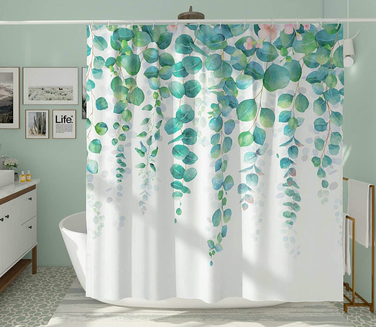 Wisteria flower Shower Curtain Botanical Leaf Floral Garden Etsy