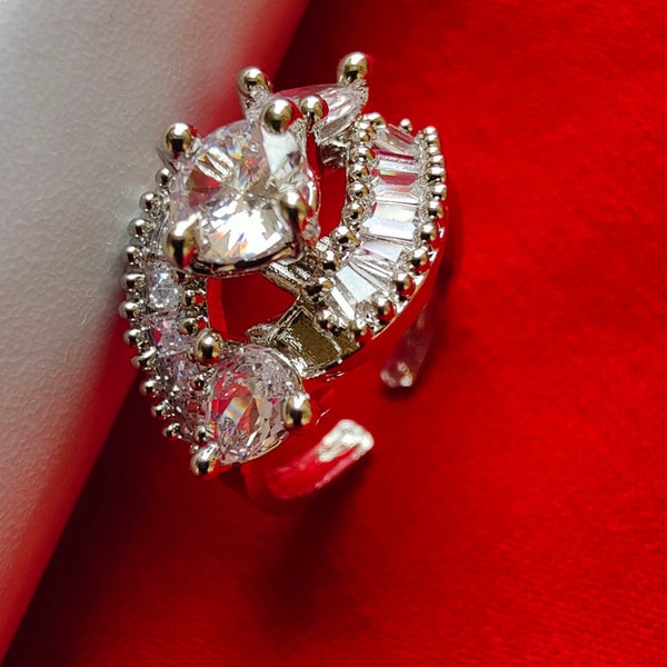 Artificial Diamond Engagement Ring Etsy