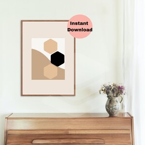 Boho Wall Art, Abstract Wall Art, Landscape Minimalist Print, Shapes Prints, Large Modern Art Printable Contemporary Art Neutral Home Decor
