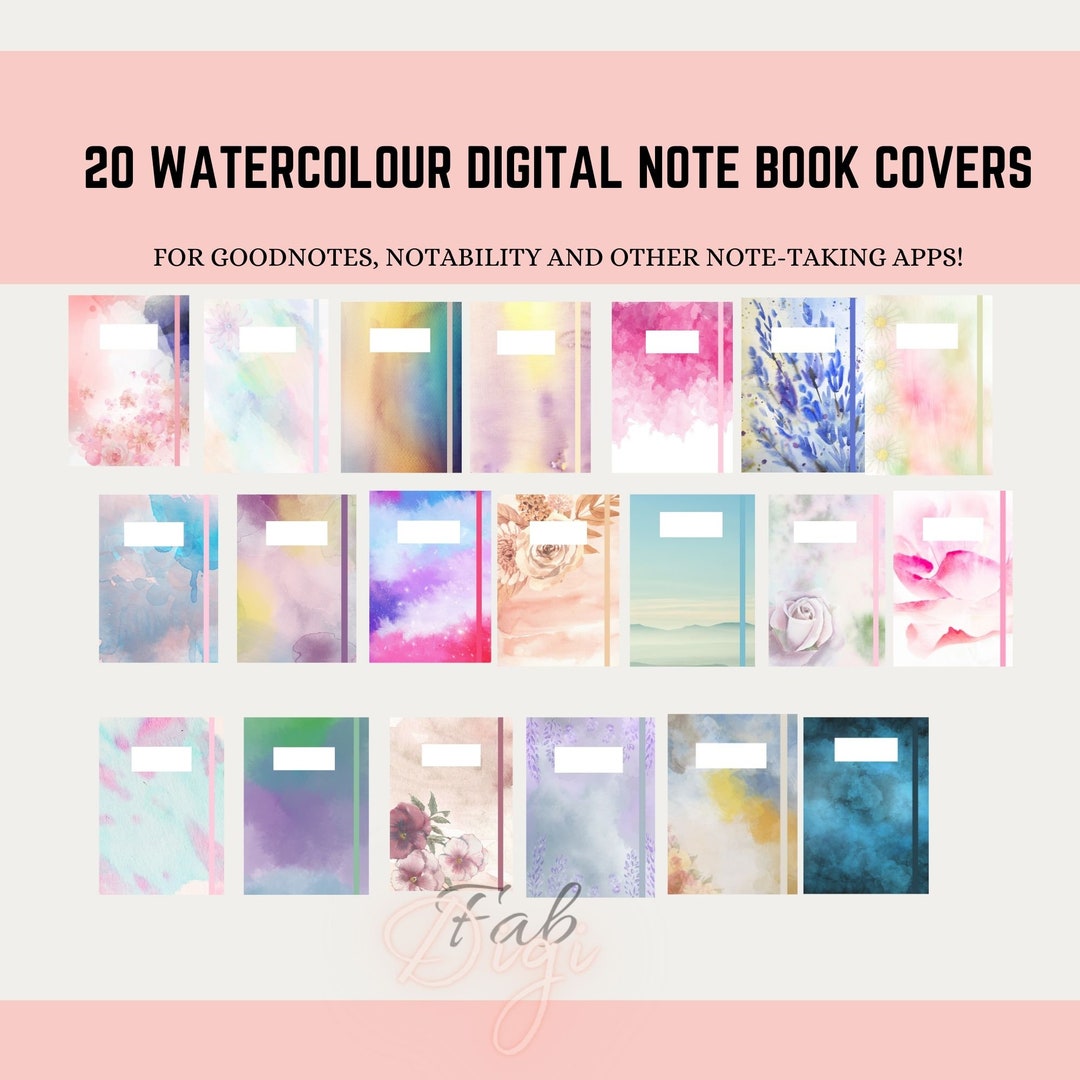 20 Watercolor Digital Notebook Covers | Watercolor Art Goodnotes Cover ...