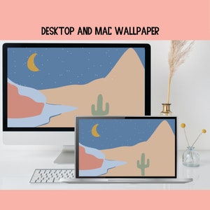 Boho Landscape Desktop Wallpaper, Mac Background, Desktop Wallpaper, Computer Background, Mackbook Wallpaper, Boho Desktop Wallpaper