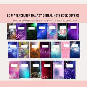 20 Galaxy Watercolor Digital Notebook Covers | Watercolor  Goodnotes Cover IPad & Tablet | Digital Notebook Cover | Digital Planner Cover