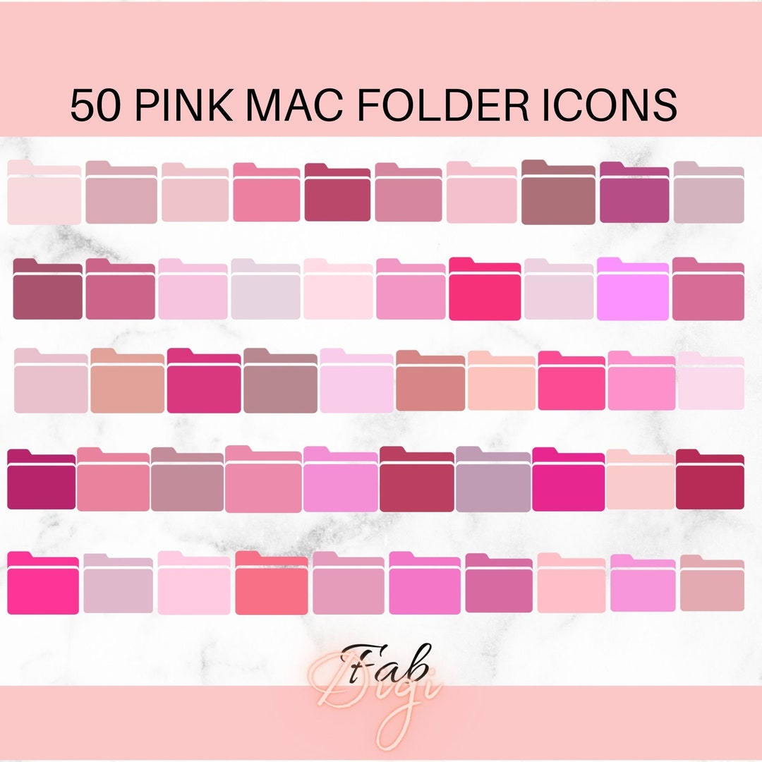 Pink Macbook Folder Icons Blush Pink Mac Folder Icons Etsy