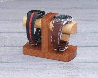 Arundel 2 watch stand in mahogany and ash