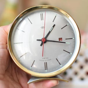 Rare Working alarm clock=Vintage Mechanical Alarm Clock/Chinese Alarm Clock 70s/Working Desk alarm clock/Vintage table clock/Old alarm clock