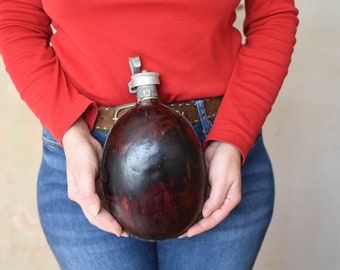 Aluminum Military Canteen//Rare Water Bottle//military surplus//Primitive Antique/soviet surplus//Military Water Bottle