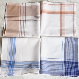 NEVER USED=Lot of 4 Large Vintage organic handkerchief//New Men&#39;s Handkerchief/100% cotton//Men&#39;s Gifts//man handkerchief//New condition